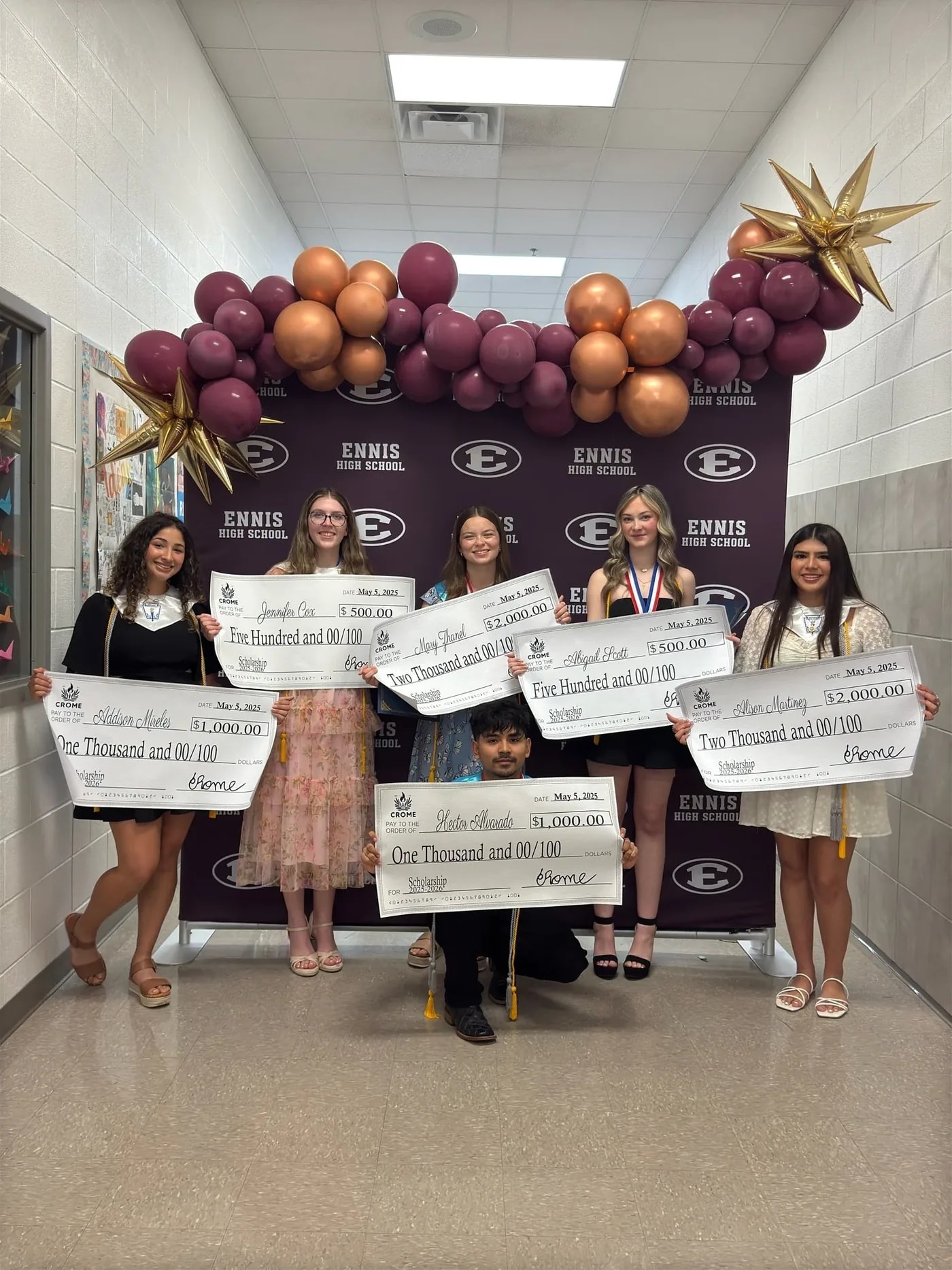 CROME scholarship recipients celebrating their awards
